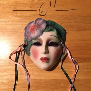 Female ceramic mask wall hanging